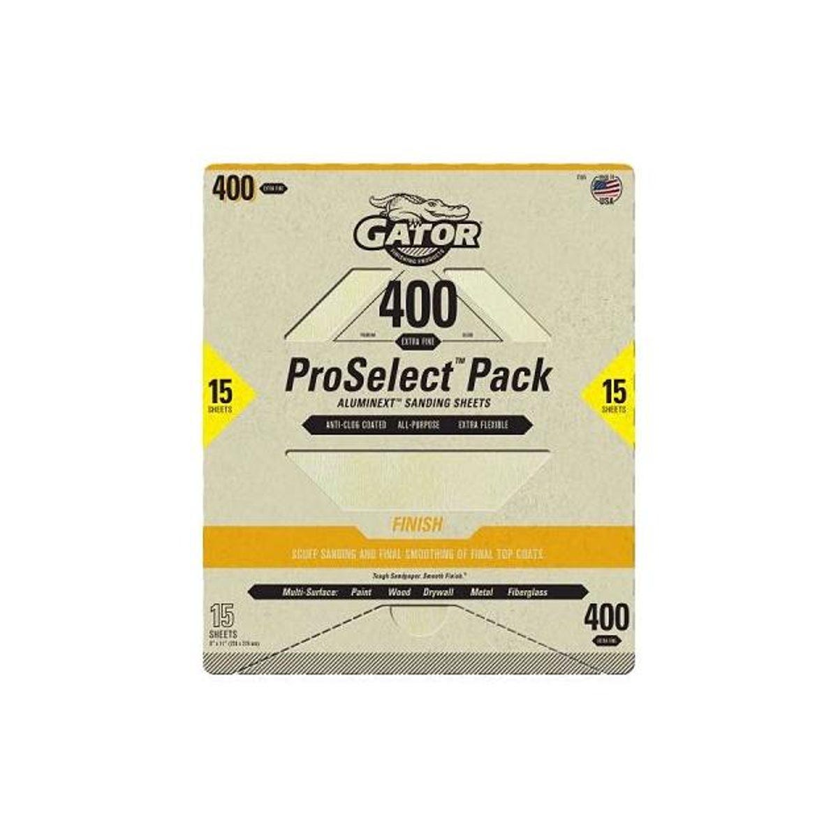 Gator 9 In. x 11 In. 400-Grit Premium Sandpaper Sheets (15-Pack) Gator 9 In. x 11 In. 400-Grit Premium Sandpaper Sheets (15-Pack)