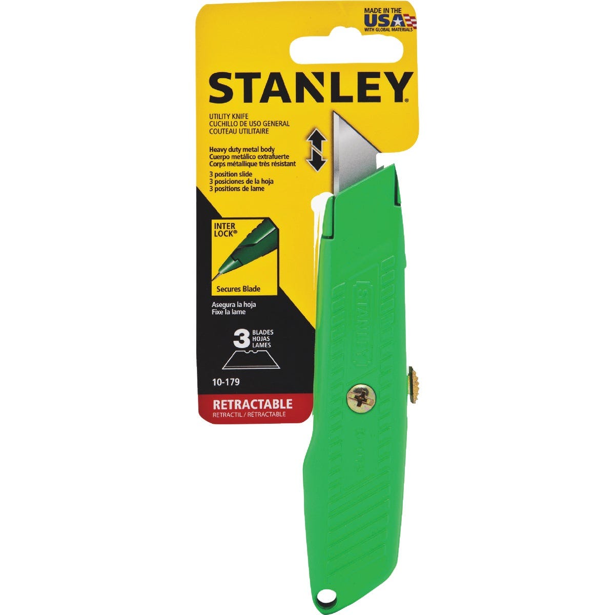 Stanley High-Visibility Retractable Straight Utility Knife