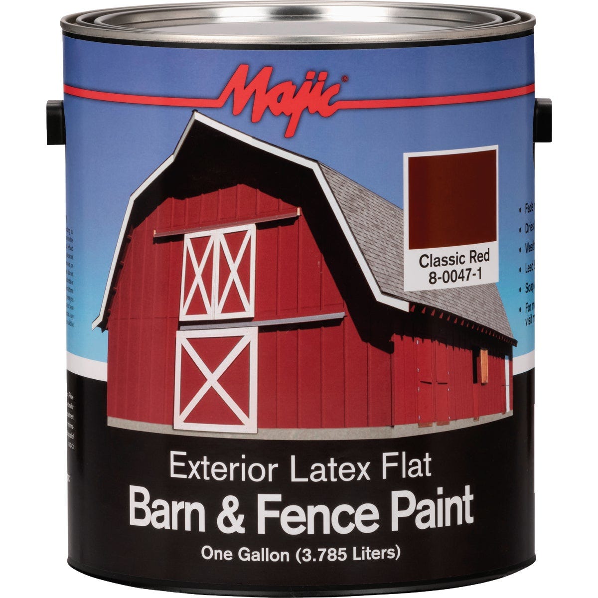 MAJIC Barn & Fence Exterior Latex Flat Paint, Classic Red, 1 Gal. - photo 2 MAJIC Barn & Fence Exterior Latex Flat Paint, Classic Red, 1 Gal. - photo 2