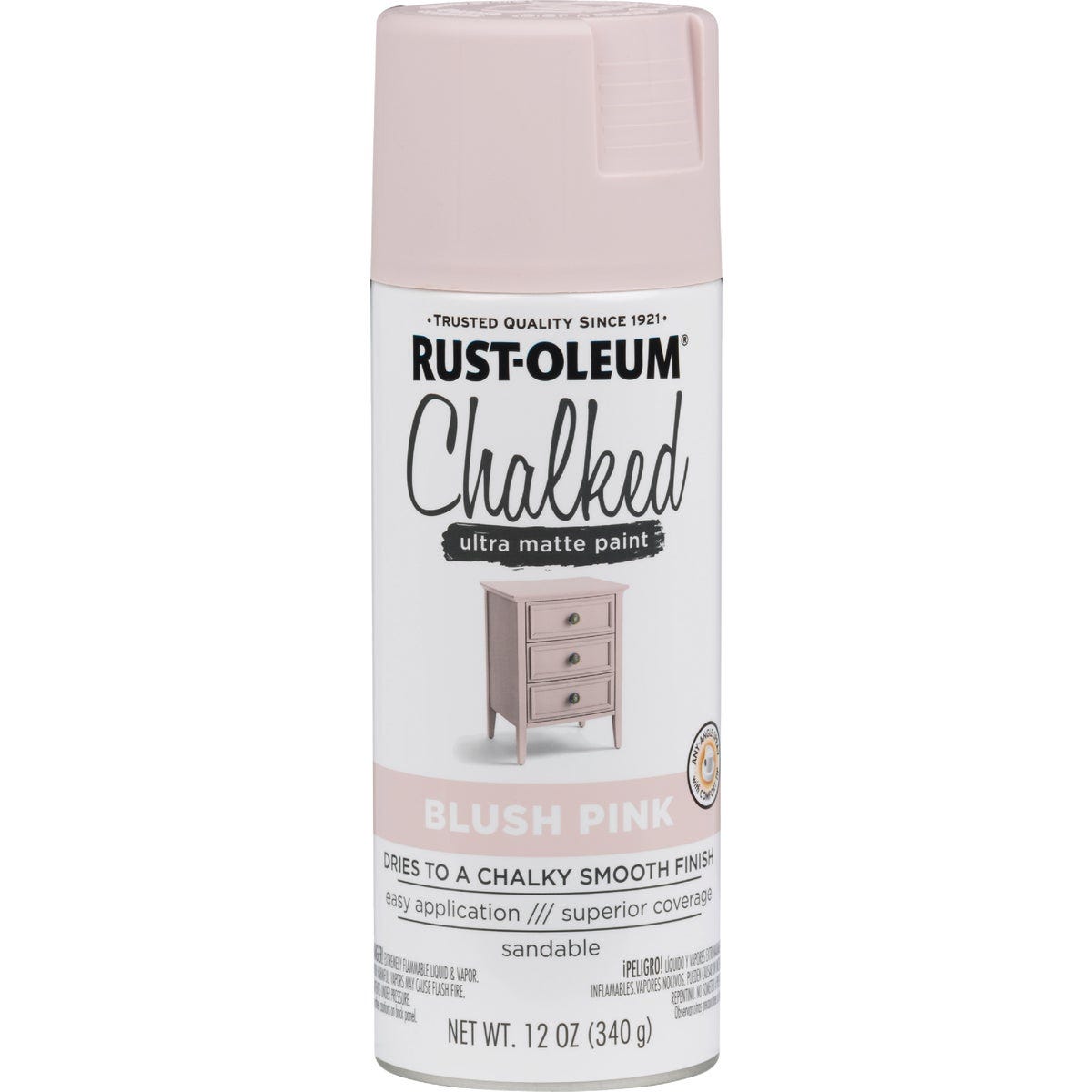 Rust-Oleum Chalked 12 Oz. Ultra Matte Spray Paint, Blush Pink - photo 2