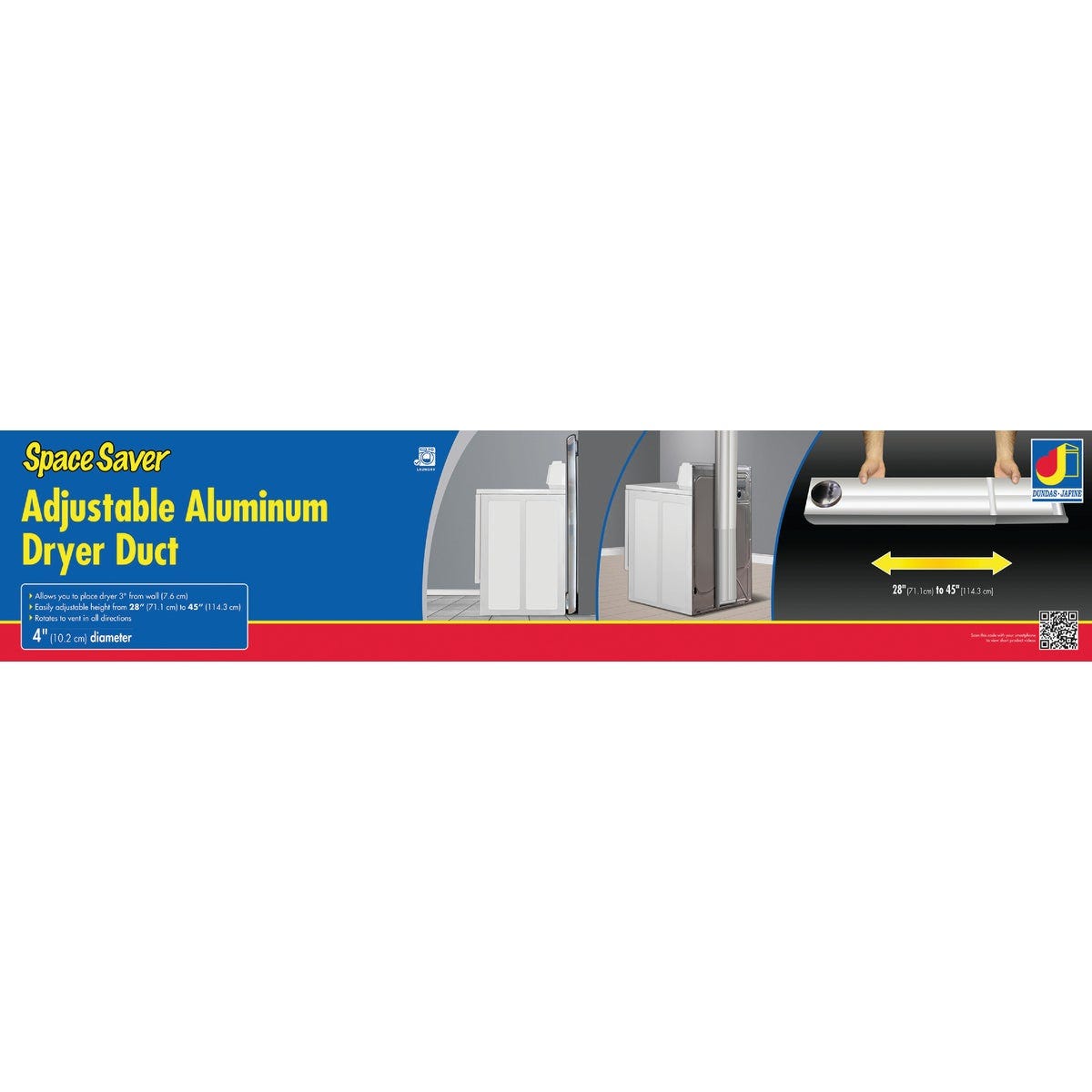 Dundas Jafine Space Saver 90 Deg Inlet/90 Deg Outlet 28 In. To 45 In. Adjustable Dryer Vent Periscope - photo 3 Dundas Jafine Space Saver 90 Deg Inlet/90 Deg Outlet 28 In. To 45 In. Adjustable Dryer Vent Periscope - photo 3