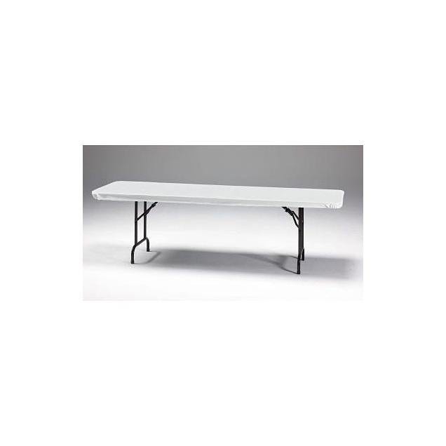 Creative Converting 8 Ft. White Stay-Put Table Cover