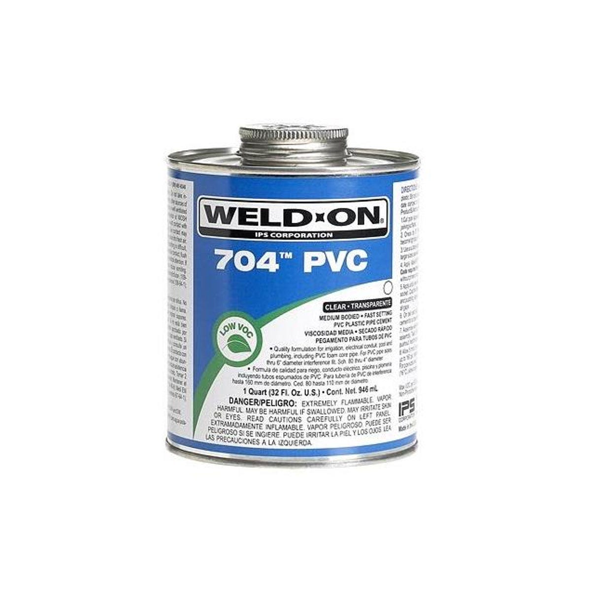 Weld-On 704 1 Pt. Clear Medium Bodied PVC Pipe Cement Weld-On 704 1 Pt. Clear Medium Bodied PVC Pipe Cement