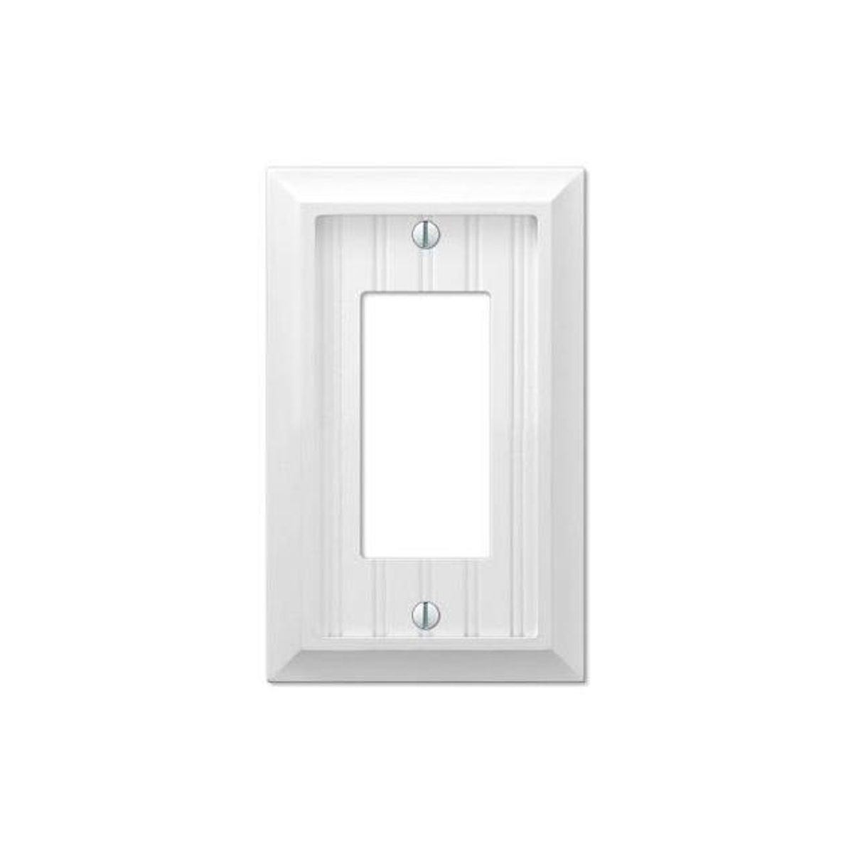 Westek Cottage White Faux Wood 1-Rocker Wall Plate