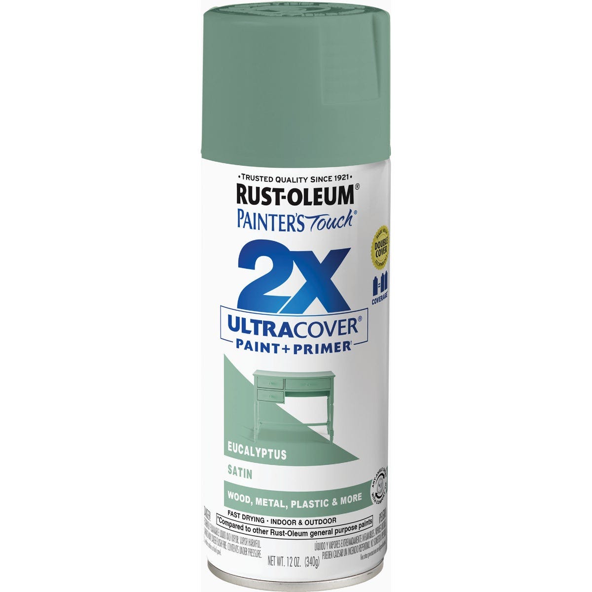 Rust-Oleum Painter's Touch 2X Ultra Cover 12 Oz. Eucalyptus Satin Spray Paint - photo 2 Rust-Oleum Painter's Touch 2X Ultra Cover 12 Oz. Eucalyptus Satin Spray Paint - photo 2