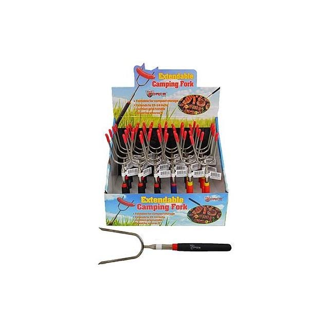 Diamond Visions Stainless Steel Extendable Camping Fork with Rubber Handle Diamond Visions Stainless Steel Extendable Camping Fork with Rubber Handle