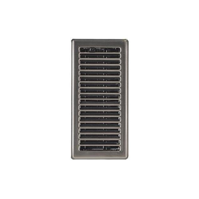Imperial 4 In. x 10 In. Satin Nickel Contemporary Floor Register Imperial 4 In. x 10 In. Satin Nickel Contemporary Floor Register