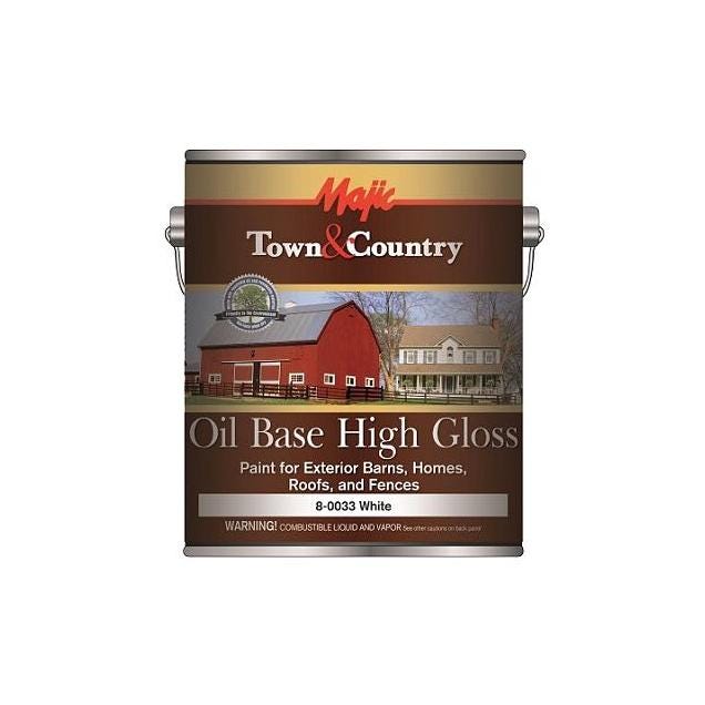 MAJIC Town & Country Oil Base High-Gloss Barn & Fence Paint, White, 1 Gal. MAJIC Town & Country Oil Base High-Gloss Barn & Fence Paint, White, 1 Gal.