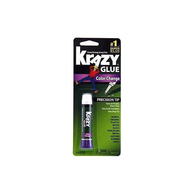 Krazy Glue 0.07 Oz. Color Change Formula Tube, Purple to Clear