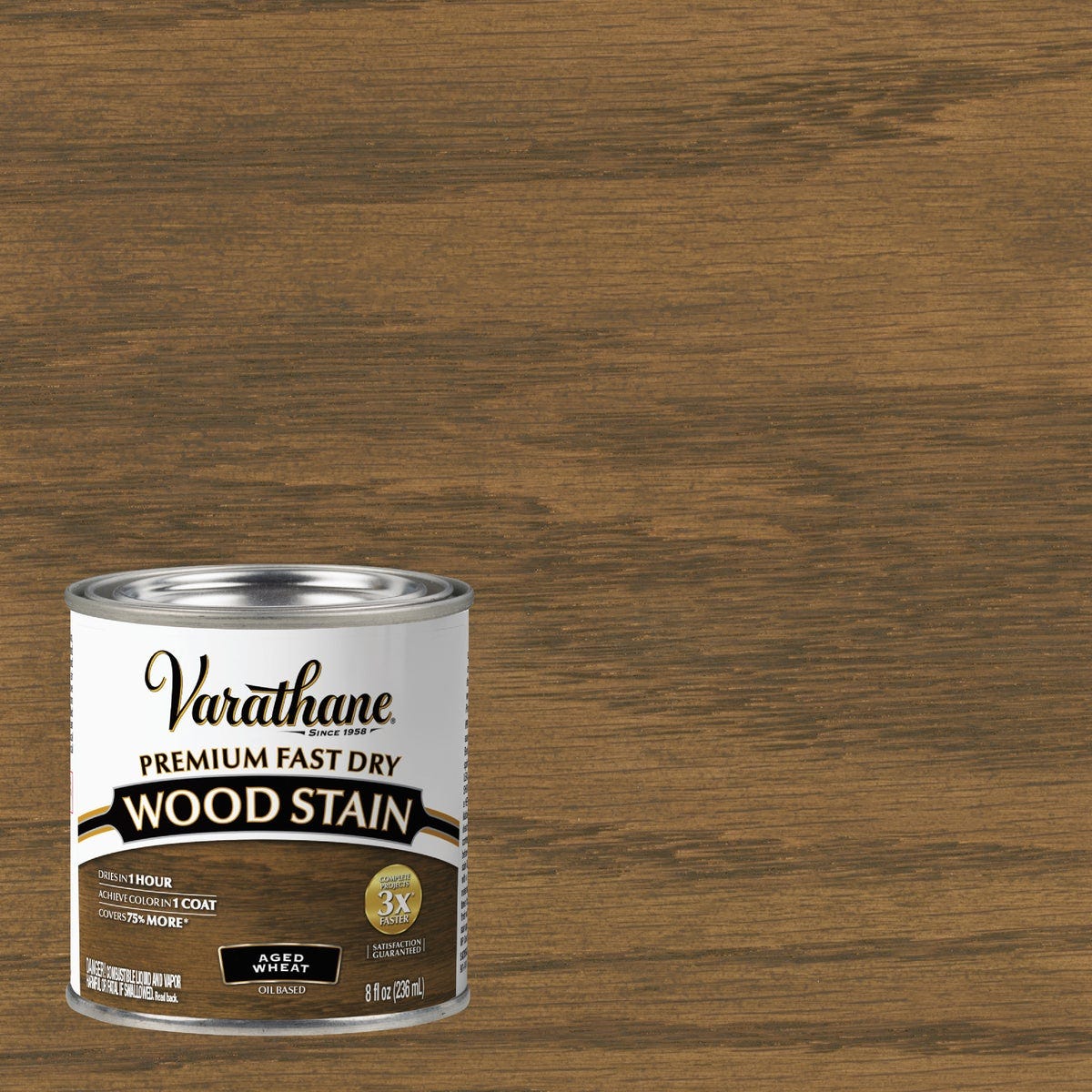 Varathane Fast Dry Aged Wheat Urethane Modified Alkyd Interior Wood Stain, 1/2 Pt. Varathane Fast Dry Aged Wheat Urethane Modified Alkyd Interior Wood Stain, 1/2 Pt.