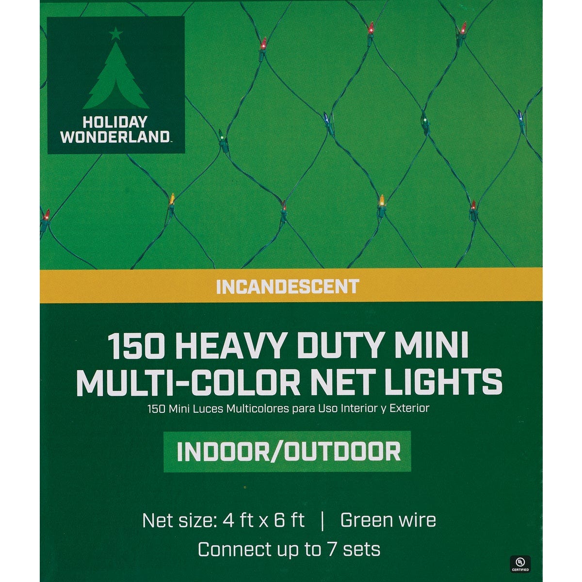 Home Impressions Multi 150-Bulb Mini Incandescent 4 Ft. x 6 Ft. Heavy ...