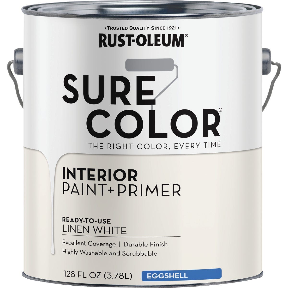 Rust-Oleum Sure Color Eggshell Linen White Interior Wall Paint and Primer, Gallon - photo 2