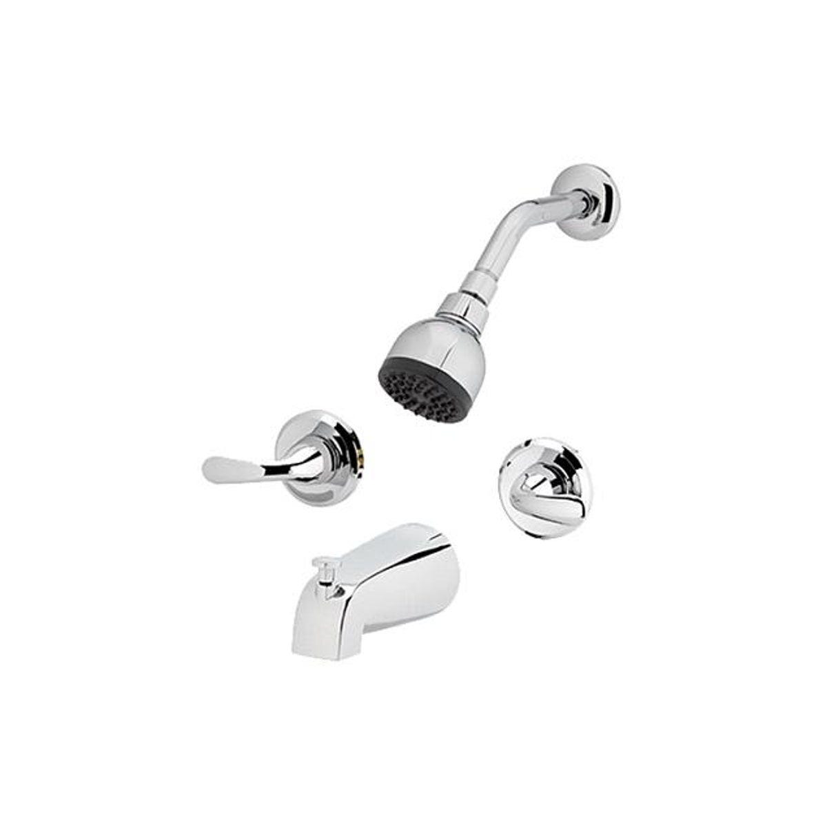 HomePointe 2-Lever Handle Chrome Finish Shower Faucet & Showerhead HomePointe 2-Lever Handle Chrome Finish Shower Faucet & Showerhead