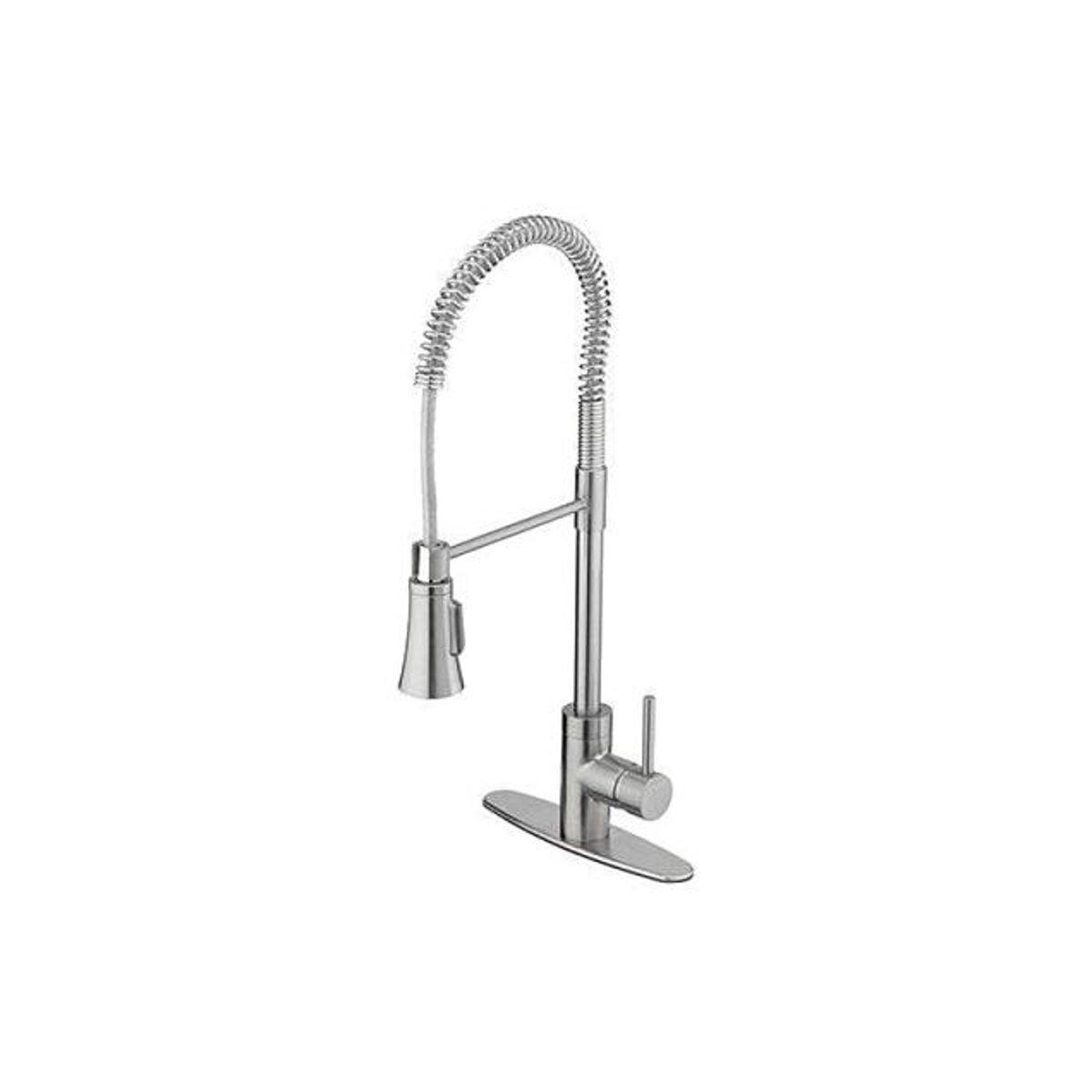 HomePointe 1-Handle Stainless Steel Industrial Kitchen Faucet with Pull-Down Spray HomePointe 1-Handle Stainless Steel Industrial Kitchen Faucet with Pull-Down Spray
