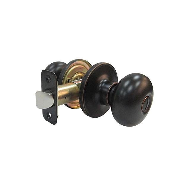 TruGuard Aged Bronze Mushroom Privacy Knob Lockset