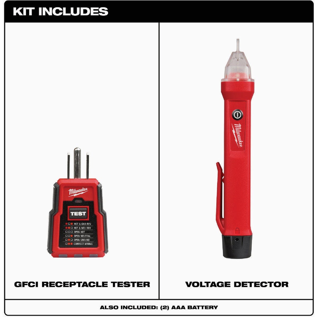 Milwaukee 50 to 1000V GFCI Receptacle Tester & Voltage Detector - photo 4 Milwaukee 50 to 1000V GFCI Receptacle Tester & Voltage Detector - photo 4