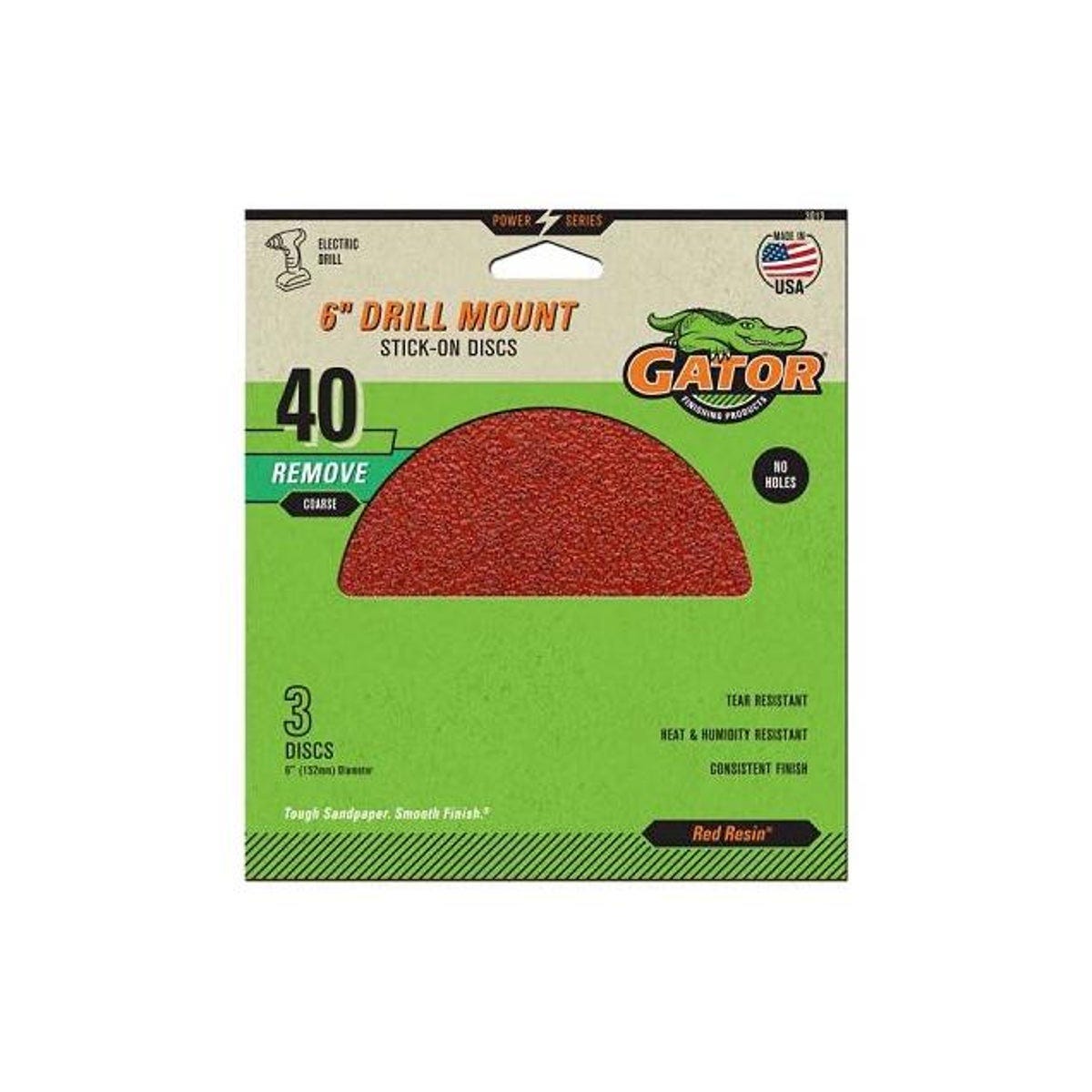 Gator 6 In. Stick-On Extra-Coarse Sanding Disc (3-Pack)