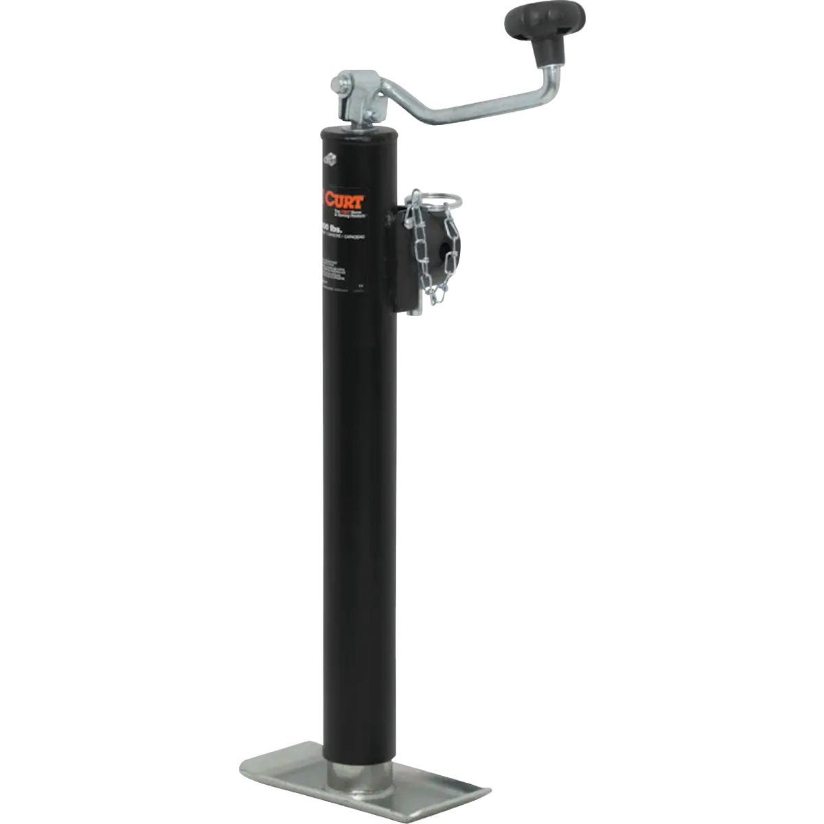 Curt 2000 Lb. Pipe-Mount Swivel Jack With Top Handle, 15 In. Travel