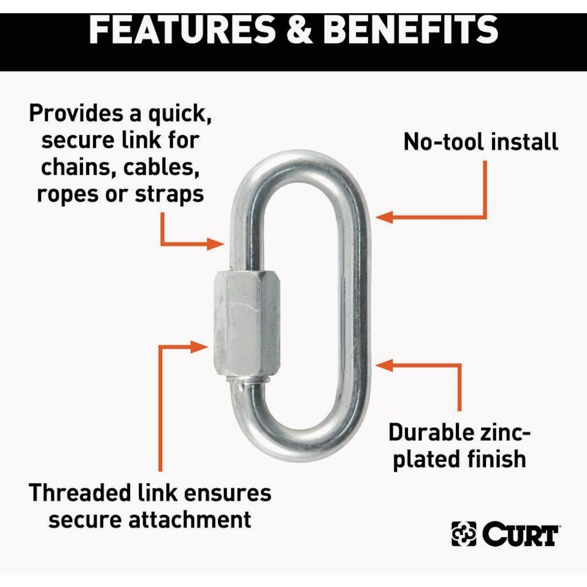 CURT 5/16 In. Quick Link (2-Pack) - photo 5 CURT 5/16 In. Quick Link (2-Pack) - photo 5