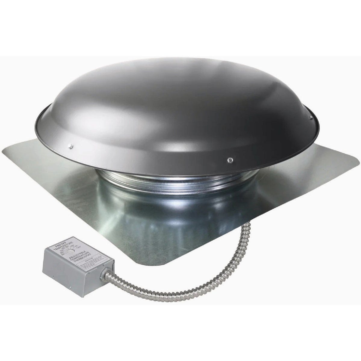 Ventamatic Maxx Air 1400CFM Galvanized Steel Powered Roof Mount Attic Vent, Weathered Grey