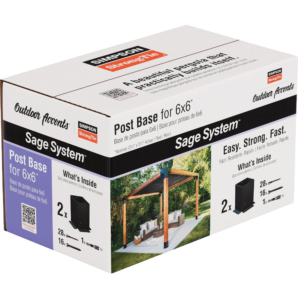Simpson Strong-Tie Outdoor Accents Sage System Black Powder-Coated Post Base for 6x6 with Screws (2-Pack) Simpson Strong-Tie Outdoor Accents Sage System Black Powder-Coated Post Base for 6x6 with Screws (2-Pack)