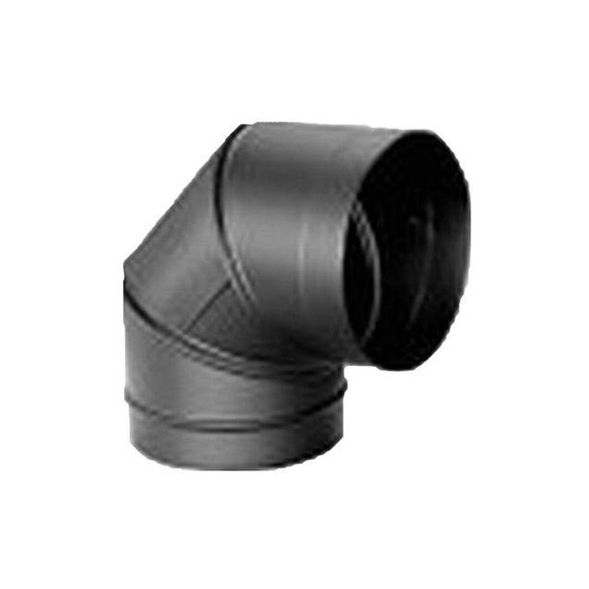 DuraVent DuraBlack 6 In. 90-Degree Stove Top Elbow, Black Stainless Steel