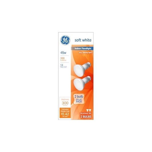 GE 2-Pack 45W Indoor Floodlight Bulbs GE 2-Pack 45W Indoor Floodlight Bulbs