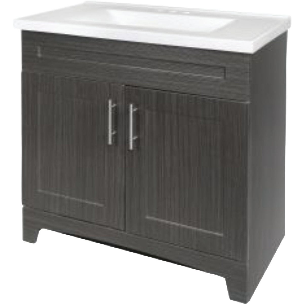 Royal Cabinets Moderna Grigio 31 In. W x 19 In. D x 36-3/4 In. H Vanity with White Cultured Marble Top - photo 3 Royal Cabinets Moderna Grigio 31 In. W x 19 In. D x 36-3/4 In. H Vanity with White Cultured Marble Top - photo 3