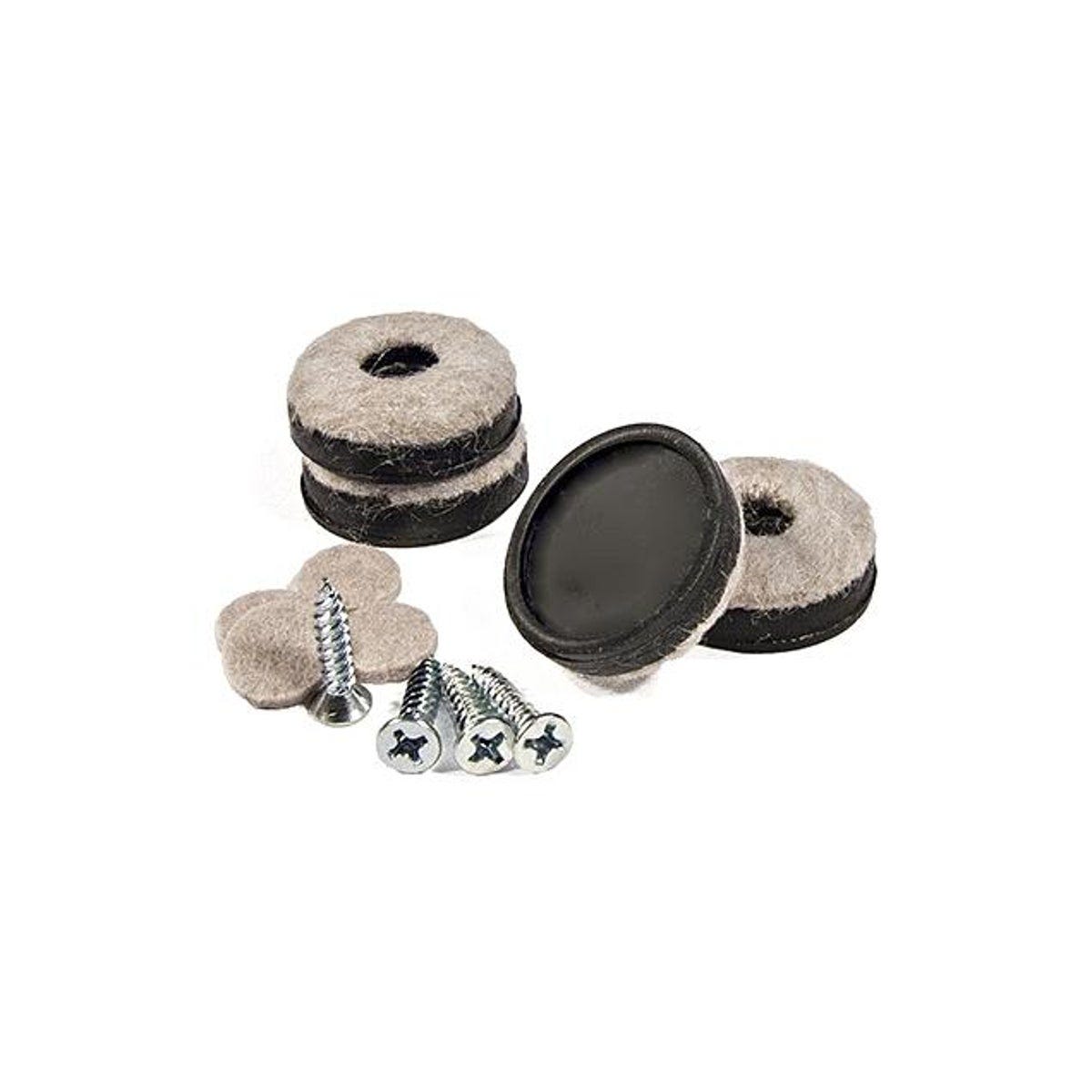 TruGuard 1 In. Screw-On Felt Round Furniture Glides (4-Pack)