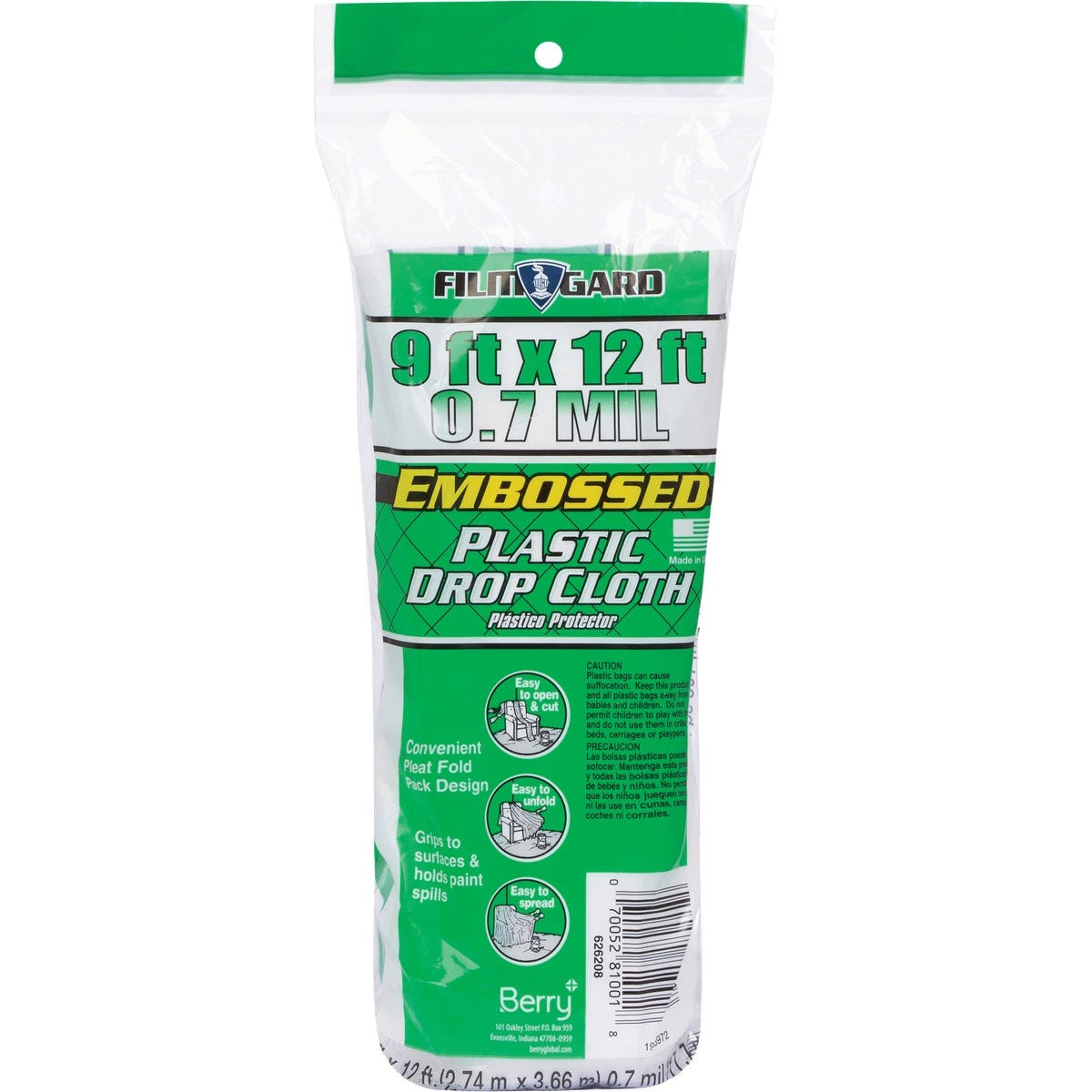 Film-Gard 9 In. x 12 Ft. Medium-Duty Textured Drop Cloth - photo 2