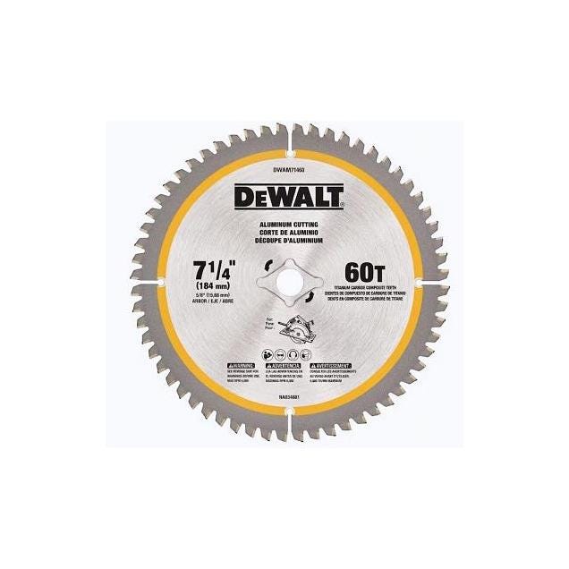 DeWalt 7-1/4 In. 60-Tooth Aluminum Circular Saw Blade