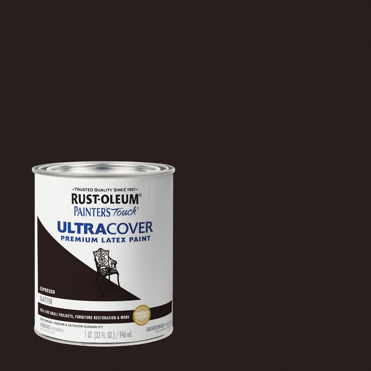 Rust-Oleum Painter's Touch 2X Ultra Cover Premium Latex Paint, Satin Espresso, 1 Qt. Rust-Oleum Painter's Touch 2X Ultra Cover Premium Latex Paint, Satin Espresso, 1 Qt.