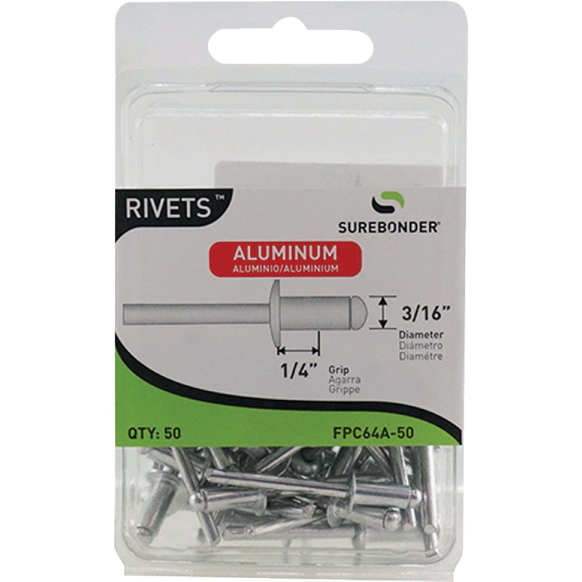 Surebonder 3/16 In. x 1/4 In. Aluminum Rivet (50-Pack) - photo 2