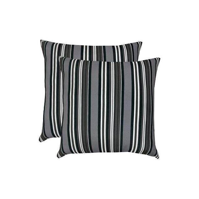 Patio Premier 16 In. x 16 In. x 4 In. Gray/White Stripes Outdoor Toss Pillow