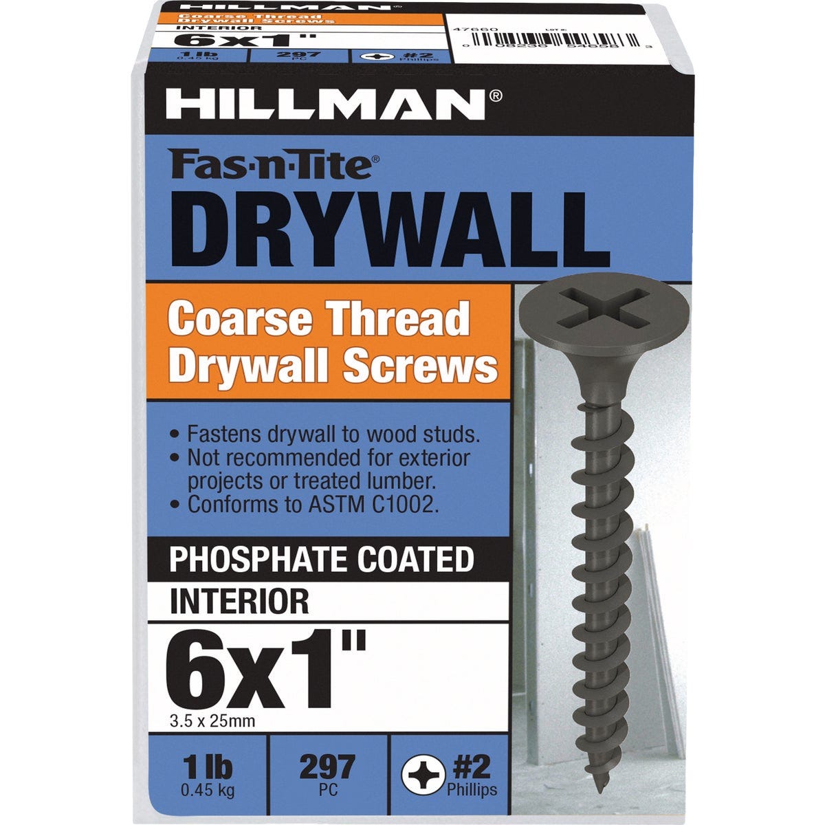 Hillman Fas-N-Tite #6 x 1 In. Phillips Coarse Thread Drywall Screw (297-Count) Hillman Fas-N-Tite #6 x 1 In. Phillips Coarse Thread Drywall Screw (297-Count)