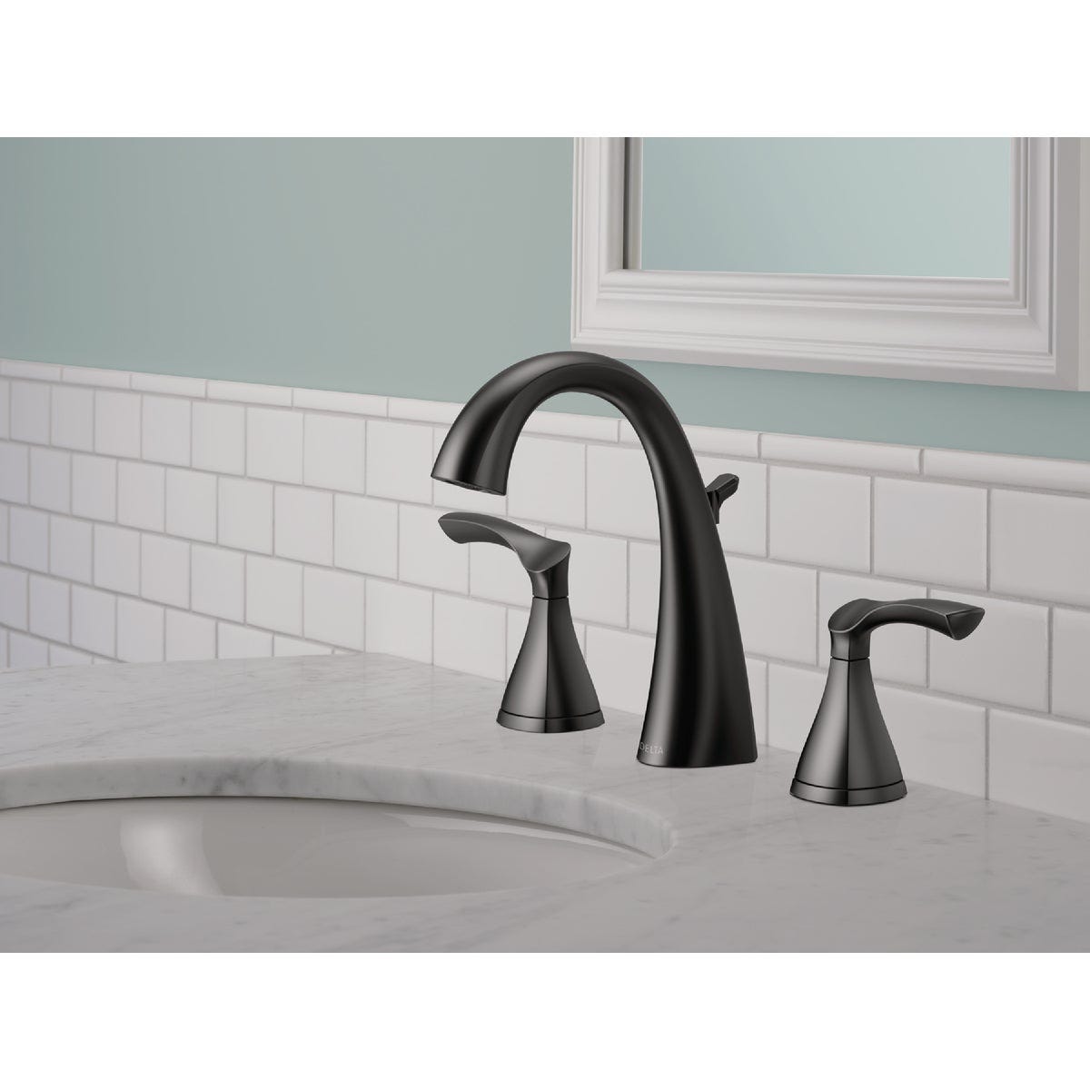 Delta Sandover Matte Black 2-Handle Widespread Bathroom Faucet - photo 5 Delta Sandover Matte Black 2-Handle Widespread Bathroom Faucet - photo 5