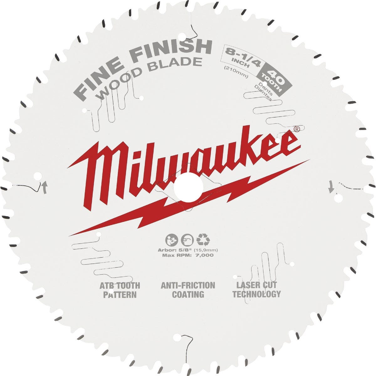 Milwaukee 8-1/4 In. 40-Tooth Fine Finish Circular Saw Blade - photo 3 Milwaukee 8-1/4 In. 40-Tooth Fine Finish Circular Saw Blade - photo 3