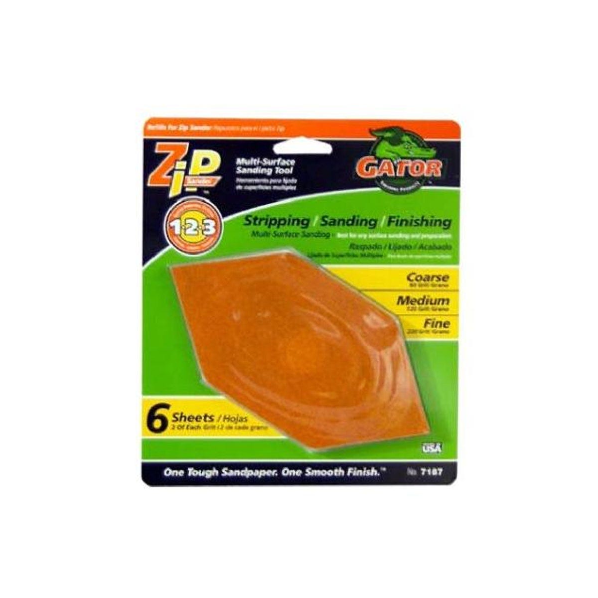 Gator Grit Assorted Grit Zip Hand Sander Refill Sheets (6-Pack)