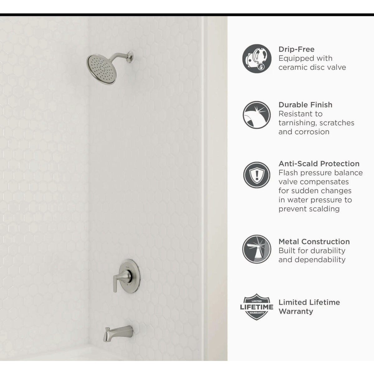 American Standard Becklow Brushed Nickel Single-Handle Lever Tub & Shower Faucet - photo 5