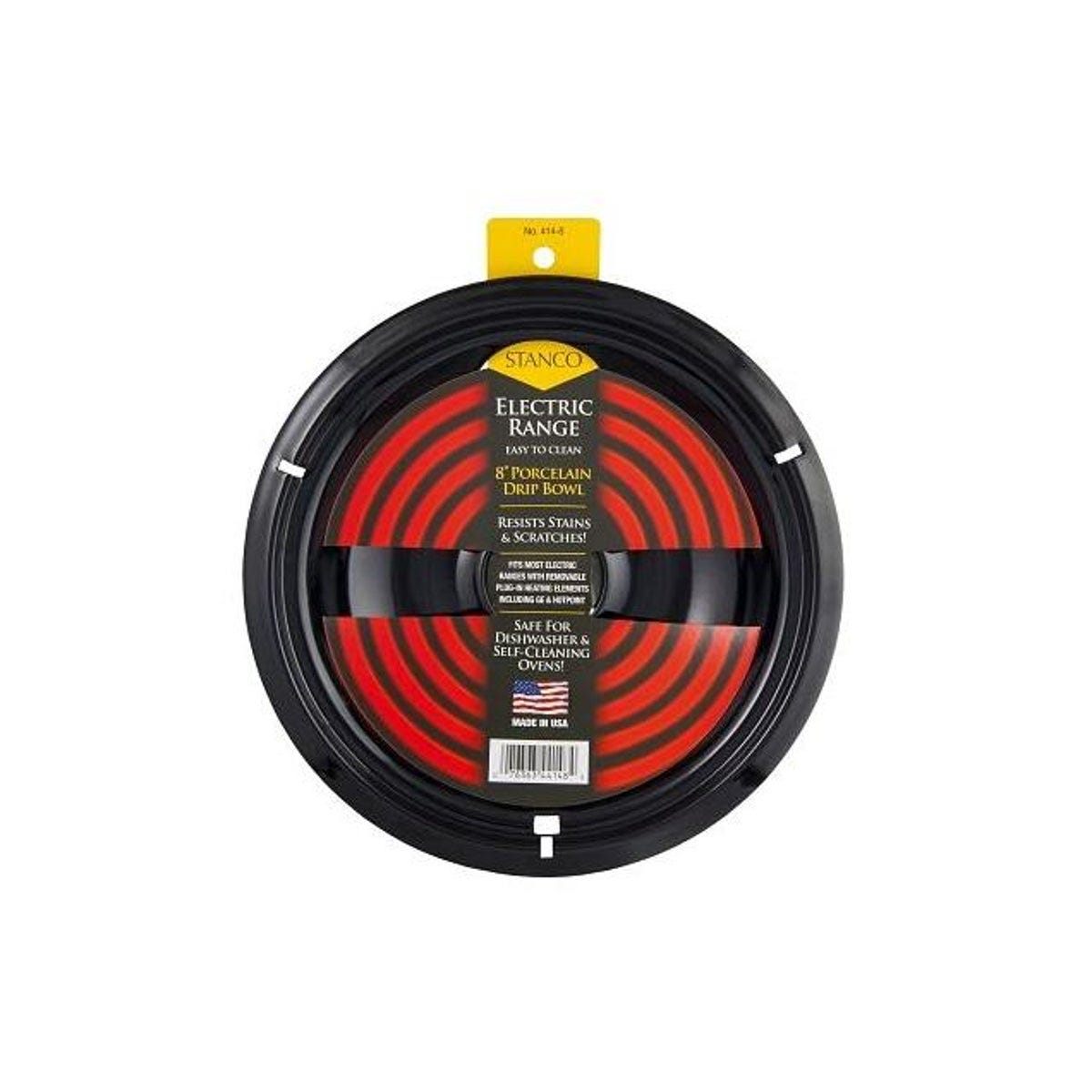 Stanco 8 In. Black Porcelain Plug-In Element Electric Range Drip Bowl Stanco 8 In. Black Porcelain Plug-In Element Electric Range Drip Bowl