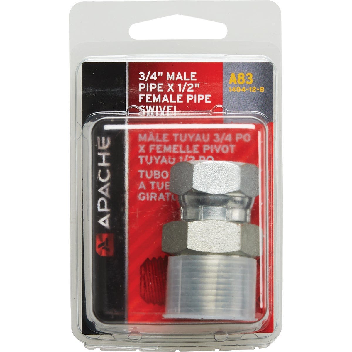 Apache 3/4 In. Male Pipe x 1/2 In. Female Pipe Swivel Hydraulic Hose Adapter - photo 2