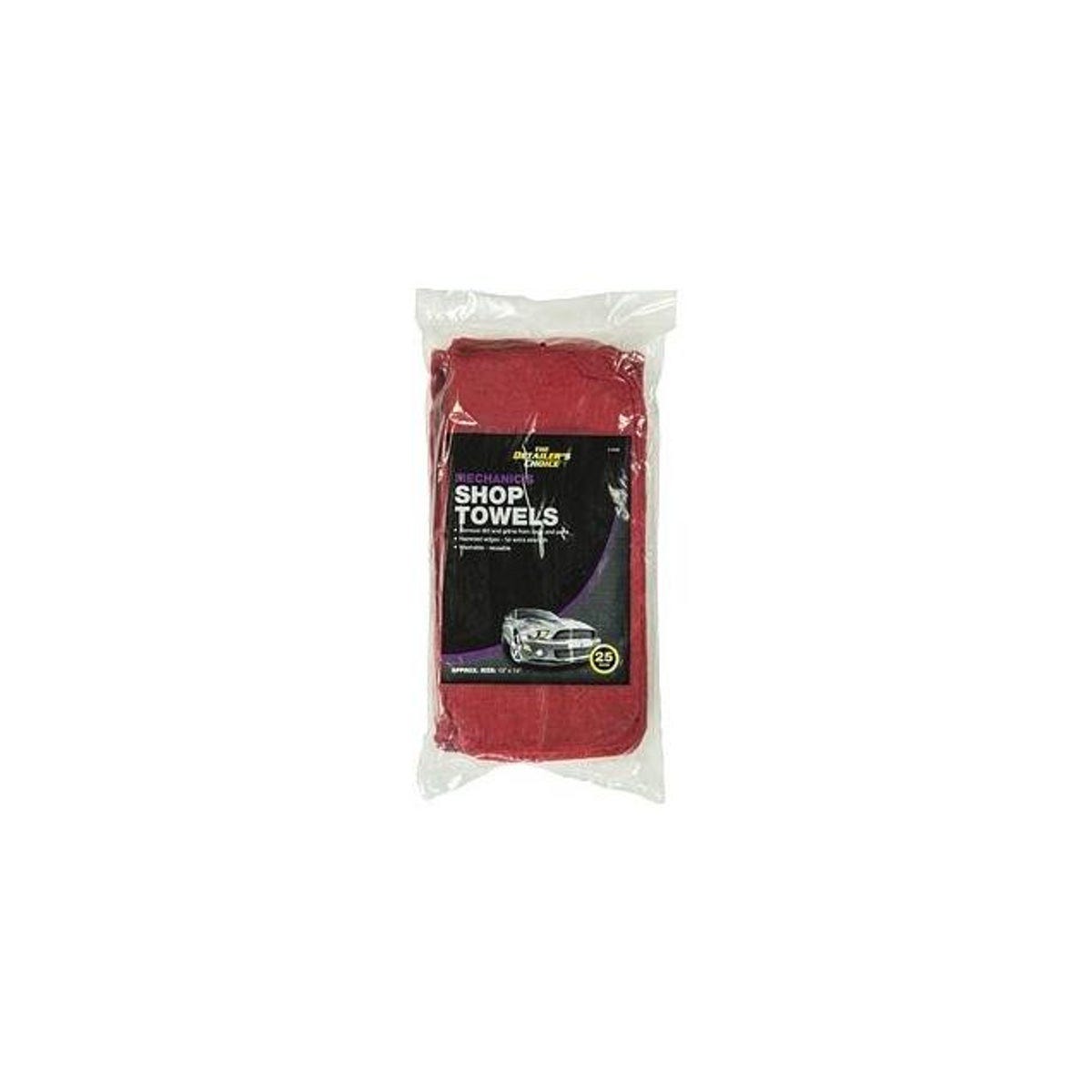 Detailer's Choice 13 In. x 14 In. Red Cotton Shop Towel (25-Pack)