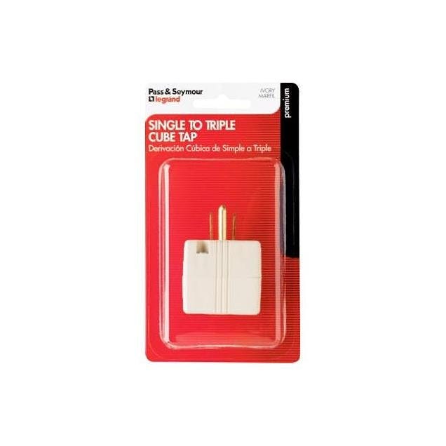 Legrand Pass & Seymour 15A 125VF Ivory Grounded Triple Cube Adapter Legrand Pass & Seymour 15A 125VF Ivory Grounded Triple Cube Adapter