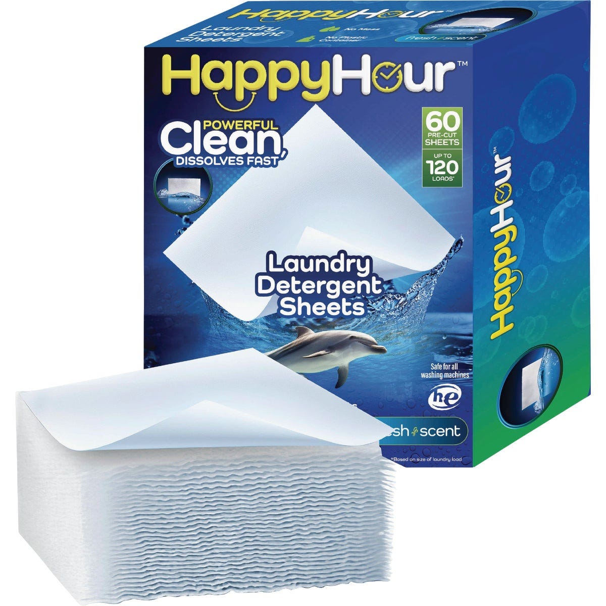 Happy Hour Laundry Detergent Sheets, Fresh Scent (60-Ct.) Happy Hour Laundry Detergent Sheets, Fresh Scent (60-Ct.)