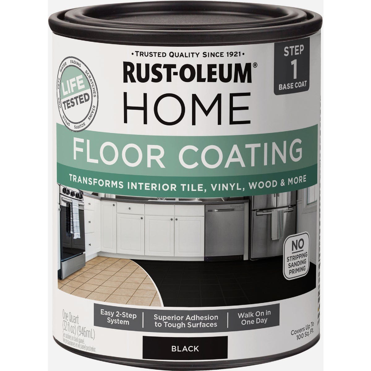 Rust-Oleum Home Floor Coating, Matte Black, Quart - photo 2