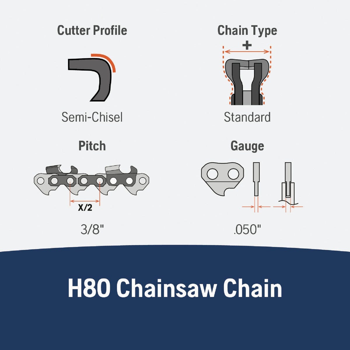 Husqvarna 20 In. 72-Link Chainsaw Chain - photo 4