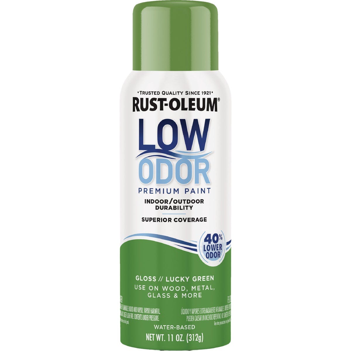 Rust-Oleum Low Odor Water-Based 11 Oz. Gloss Spray Paint, Lucky Green - photo 2 Rust-Oleum Low Odor Water-Based 11 Oz. Gloss Spray Paint, Lucky Green - photo 2