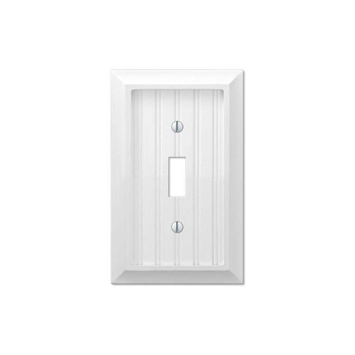 Westek Cottage White Faux Wood 1-Toggle Wall Plate Westek Cottage White Faux Wood 1-Toggle Wall Plate