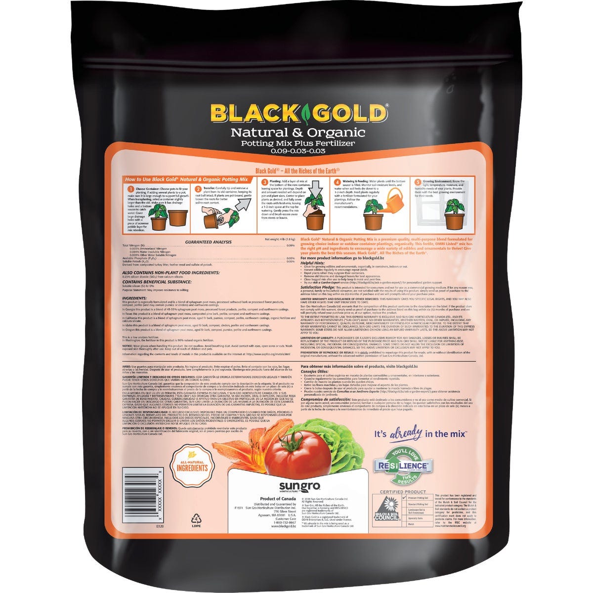 Black Gold 8 Qt. 8 Lb. All Purpose Natural & Organic Potting Soil Mix - photo 2 Black Gold 8 Qt. 8 Lb. All Purpose Natural & Organic Potting Soil Mix - photo 2