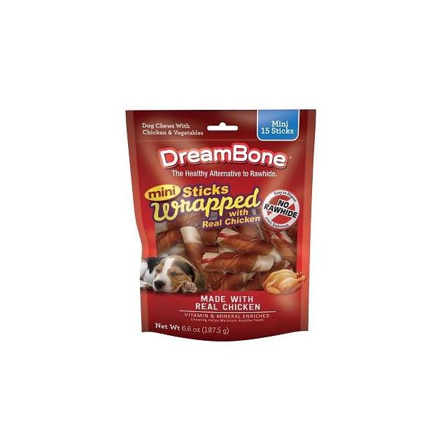DreamBone 15-Ct. Mini Sticks Chicken-Wrapped Dog Chew Treats